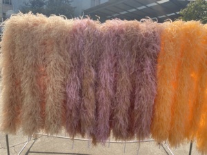 ผ้าพันคอขนนกกระจอกเทศสีชมพู 3 ชั้น ขายส่ง สำหรับตกแต่งบ้าน งานปาร์ตี้ งานแต่งงาน คริสต์มาส งานฝีมือ เสื้อผ้า ชุดเต้นรำ และเครื่องประดับ - Product Image 1