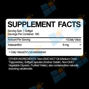 ซูนิ รับผลิตแบบ OEM/ODM ผลิตภัณฑ์เสริมอาหารบำรุงผิว แอสตาแซนธิน 6 มก. แคปซูลซอฟเจลแอสตาแซนธิน - Product Image 2