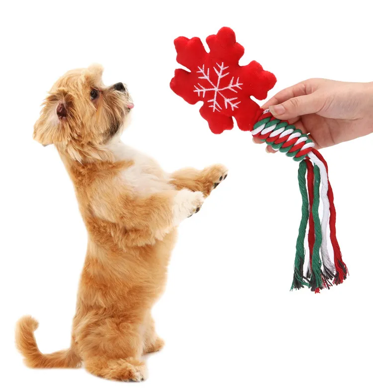 Popular Cute Dog Treat Toy Christmas Xmas Smart Squeaky Chew Training Puppy Doggie Dog Pet Chew Toys