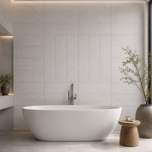Baldosas de Mármol Blanco Carrara UnionStone con Ranuras - Diseño Moderno Impermeable para Baños Interiores y Uso en Hoteles, 1 Año de Garantía - Product Image 2