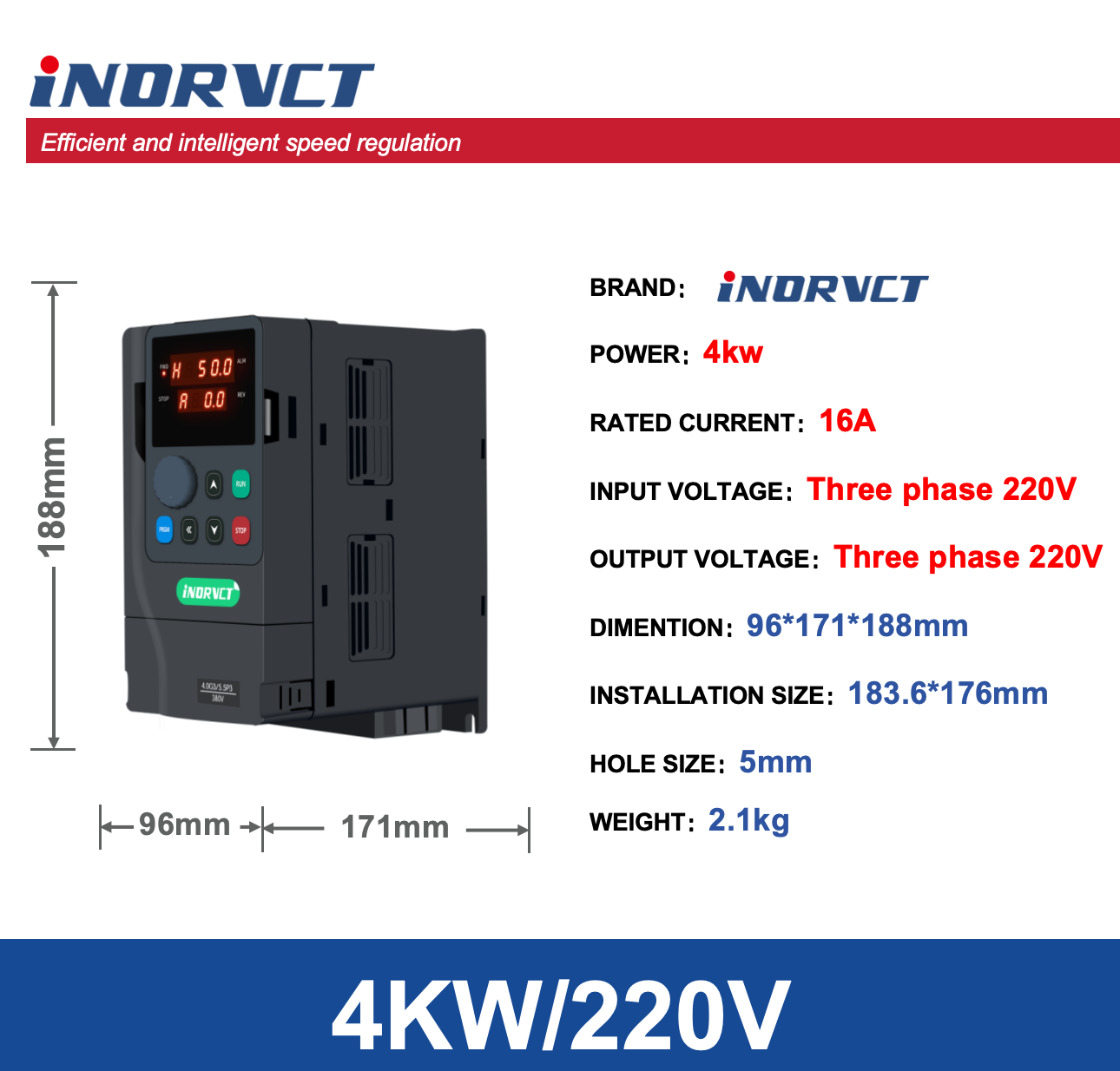 4kw/5HP 220V 3Phase
