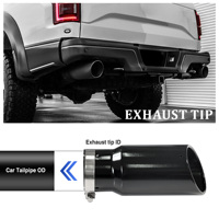 Embout d'échappement diesel universel pour camion et voiture, en acier inoxydable, épaisseur 1,2 mm, 3 entrées, 5 sorties, longueur 15 cm, peinture noire brillante