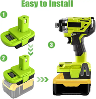Adaptateur de batterie avec port USB pour les outils électriques Dewalts pour convertir les batteries au lithium Milwauke en batterie Ryobi 18V DM18RL
