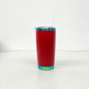 2026 Christmas Xmas Red Powder Coated Green Plated Underneath 20oz Stainless Steel Vacuum <b>Insulated</b> Coffee Water Travel <b>Mugs</b> - Product Image 2