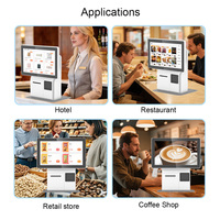 Kiosque de commande de café en libre-service horizontal de 15,6 pouces pour lait, bubble tea, boulangerie, café, bar, avec écran tactile et menu