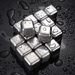 Set di Cubetti di Ghiaccio Riutilizzabili in Acciaio Inox 304 Ecologici Personalizzabili con Stampa per Ghiaccio Congelato - <span class=keywords><strong>Accessori</strong></span> per Bevande - Product Image 1