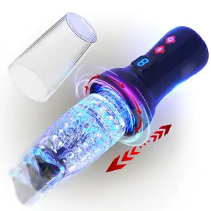 DH Automatic Male Masturbator Penis Pump Pocket Pussy Adult Sex Toys Male Stroker with Vibrating Thrusting Display Masturbation