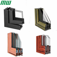 Profilés en aluminium robustes pour portes et fenêtres coulissantes, cadre d'extrusion, profil architectural thermolaqué avec service de découpe