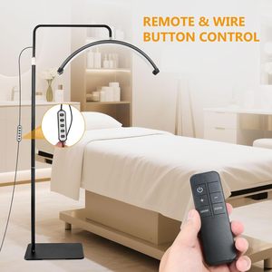 Nouveau support de sol rétractable noir, blanc et or de 24 pouces avec rotation à 360 degrés, pince à cils de salon de beauté avec lumière lunaire LED - Product Image 6