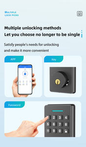 Serrure connectée intelligente <span class=keywords><strong>sans</strong></span> clé à combinaison, verrouillage <span class=keywords><strong>de</strong></span> <span class=keywords><strong>porte</strong></span> connecté via l'application TTlock, mot <span class=keywords><strong>de</strong></span> passe, clé, <span class=keywords><strong>sans</strong></span> perçage - Product Image 6