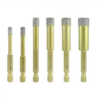 Forets diamantés brasés sous vide à queue hexagonale 14 mm pour maçonnerie, carrelage en porcelaine, céramique, granit, marbre, 80 mm au total