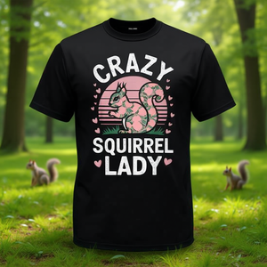 T-shirt Crazy Squirrel Lady, design pour amoureux des animaux, coupe unisexe - Product Image 3