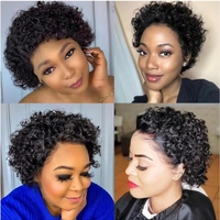 Wig rambut manusia potongan Pixie pendek lurus Wig depan renda transparan 13x4 oranye jahe Virgin India grosir UNTUK WANITA HITAM
