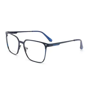 Men Metal Square Ready Stock Eye Glasses Rimless Titanium Glasses Optical Frame Design Frames Glasses Optical Eyewear