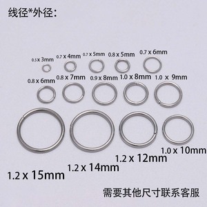 ห่วงเหล็กกล้าไร้สนิมแบบเปิดปลายแบน สำหรับทำเครื่องประดับ DIY อุปกรณ์เสริมสำหรับทำสร้อยข้อมือ ชุดขายส่ง - Product Image 2