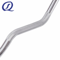 Barre d'haltères EZ Curl 47 ''en gros pour Gym Fitness Musculation Curl chromé régulier personnalisé avec colliers en acier 5kg de poids