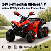 Quad électrique 24V à 6 roues pour enfants avec benne arrière, véhicule tout-terrain à batterie pour jeux en extérieur dans la cour et le jardin