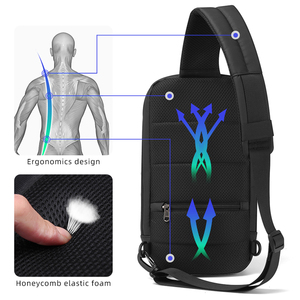 Borsa a tracolla Tigernu T-S8102A, borsa da petto, borsa da palestra, borsa da scuola, borsa <span class=keywords><strong>messenger</strong></span> da uomo con lucchetto TSA, nera - Product Image 3