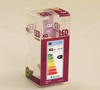 La boîte transparente d'emballage d'ampoule du plastique LED, coutume a imprimé la caisse claire de PVC/PET