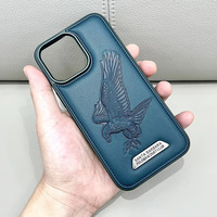 Funda de teléfono con águila en relieve de cuero TPU 3D de lujo personalizada para iPhone 17 Plus 16 15 14 13 12 11 Pro Max
