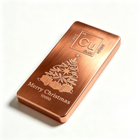 Barre de cuivre 1 kg Winter Wonderland 99,9 % pure gravée au laser, finition brossée, édition limitée, cadeau de Noël