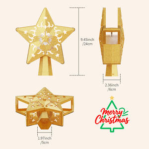 <strong>Christmas</strong> Tree Topper <strong>3D</strong> Hollow Silver Snow Star with LED Rotating Projector Lights Home Decor <strong>Christmas</strong> Star Tree Topper - Product Image 4