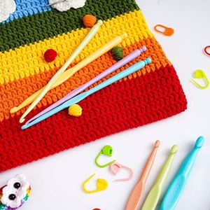 Conjunto largo de accesorios de costura de plástico portátil al por mayor con mango de ABS, manta de ganchillo de color DIY, herramienta de tejer hilo, estilo sencillo - Product Image 5