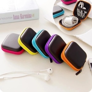 Étui pour écouteurs portables multicolore en PU EVA, velours durable, sac de rangement pour écouteurs avec fermeture éclair, organisateur électronique - Product Image 1