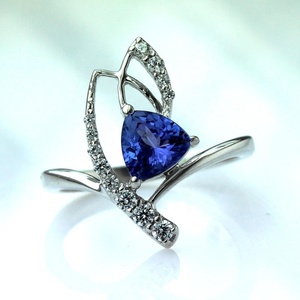 Độc Đáo Bất Tanzanite Đá Quý Nhẫn 925 Sterling Silver Nhẫn Tùy Chỉnh Tự Nhiên Đá Quý Bạc Nhẫn - Product Image 4