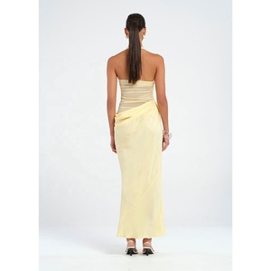 Vestido Largo Casual Elegante de Talla Grande, Personalizable, con Abertura Lateral, Encaje, Cintura Natural, Pliegues, Transpirable y Lavable - Product Image 3