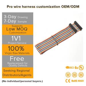 OEM ODM 맞춤형 고유연성 PVC IDC FFC FPC 플랫 케이블 몰렉스 듀폰트 서핀 IP65 배선 하네스 산업 제어 패널 - Product Image 1