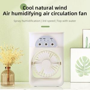 Portable Wearable Desktop <b>Mist</b> 3 Ultrasonic Nozzles Ice Cooling <b>Humidifying</b> Light Timer Usb Rechargeable Quiet Desk Fan - Product Image 2
