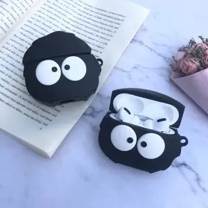 Para los Airpods Pro 3D de dibujos animados lindo cerdo caso Earpods para los Airpods de Apple 3 negro gracioso Bola de carbón auricular inalámbrico cáscara de la cubierta