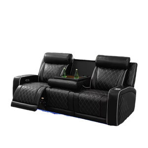 Leder Electric <span class=keywords><strong>Recliner</strong></span> Sofa Set <span class=keywords><strong>Massage</strong></span> Ausziehbare kraft verstellbare Rückenlehne für Heimkino Kinos itz Wohnzimmer - Product Image 3