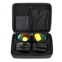 Lunettes tactiques C5, coupe-vent, légères, polarisées UV400, 4 verres interchangeables, anti-buée, pour le sport et le cyclisme