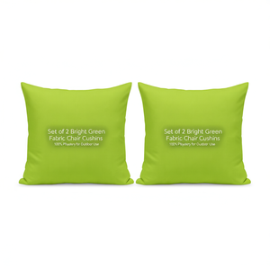 Ensemble de 2 coussins de chaise en tissu Oxford vert vif, carrés, résistants à l'eau, amovibles et lavables, pour l'extérieur - Product Image 1