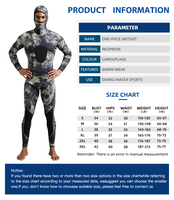 Combinaison de pêche sous-marine camouflage en néoprène imperméable 3MM pour homme W916