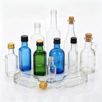 Bouteille en verre vide transparente personnalisée, mini format, très vendue, 30ml 40ml 50ml 100ml pour Vodka, Rhum, Whisky, Spiritueux, Vin, Alcool