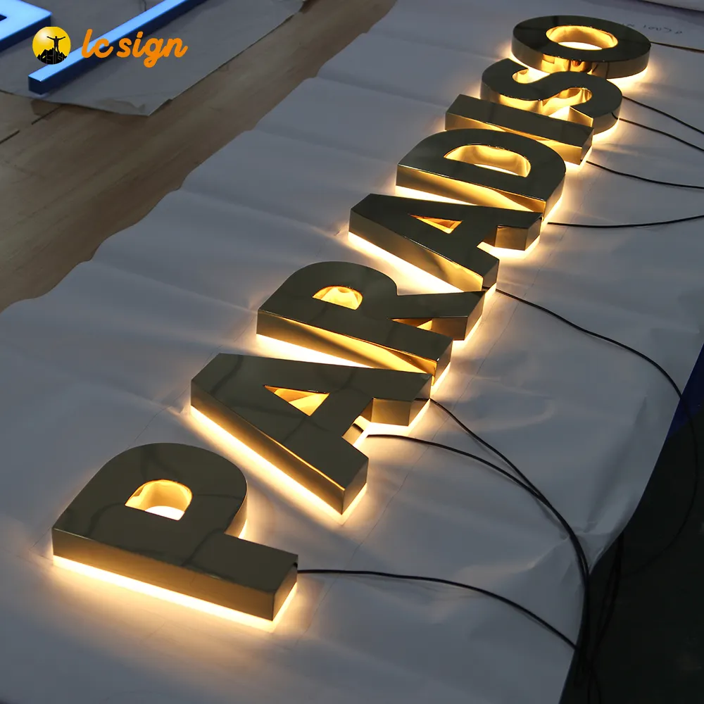 Clássico de alta qualidade amostra grátis personalizado letras do alfabeto forma led backlit sinal