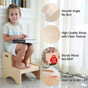 Children's <b>Bamboo</b> Step <b>Stool</b> Minimalist Design Safety Non-Slip For Kids - Product Image 2