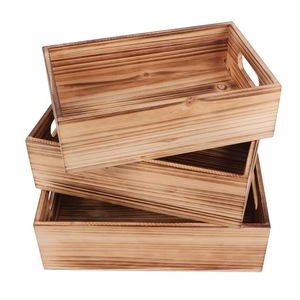 Rectangular Solid Wood <b>Storage</b> Box Pine <b>Stackable</b> Kitchen Organizer Desktop <b>Storage</b> <b>Container</b> Neatening Solution - Product Image 5