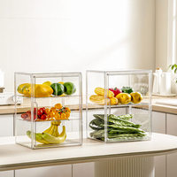 Boîte à pain en acrylique transparent avec couvercle à fermeture magnétique |   Conteneur de stockage alimentaire empilable anti-poussière pour collations, gâteaux, comptoir de cuisine