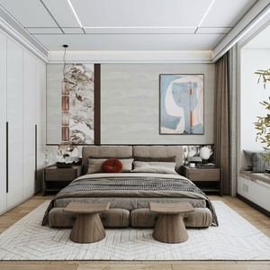 Revêtement mural en tissu jacquard teint en fil à haute brillance pour hôtel résidentiel de style chinois moderne # Série Guofeng - Product Image 2
