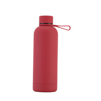 Bouteille d'eau mate en acier inoxydable 304 de 500 ml pour sport, petite ouverture, pour extérieur, collection 2023 Beauchy, vente chaude, avec revêtement en caoutchouc