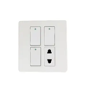 UK Standard Innovative Style Wall White Sockets And Universal Switches UK Wall Switch Socket With Light Indicator
