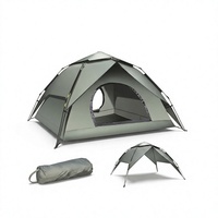 Tente de camping pop-up pour 2-3 personnes, abri automatique en forme de dôme, structure en fibre de verre pour la randonnée et le trekking