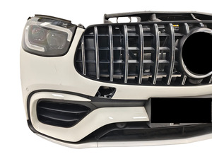 Ensemble de buse d'échappement de Kit avant en plastique ABS chromé en aluminium de haute qualité pour Mercedes Benz GLC63 <span class=keywords><strong>AMG</strong></span> Clips de voiture de carrosserie automatique - Product Image 4
