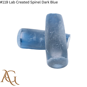 Espinela Cultivada en Laboratorio # 119 Espinela sintética azul oscuro, en bruto, tipo boules, certificada por Flame Fusion, material simulado. - Product Image 3