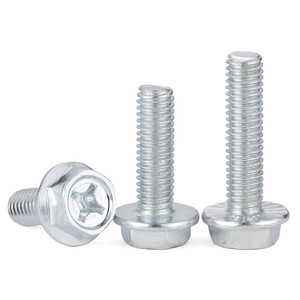 Tornillo de máquina de brida Phillips hexagonal galvanizado de acero al carbono M4 M5 M6 M8 ranura exterior con tornillo de perno de arandela - Product Image 2