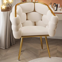 Chaise de maquillage et tabouret de coiffeuse pour chambre de fille, design nordique, pivotant, avec coussin moelleux, confortable, pour le commerce extérieur